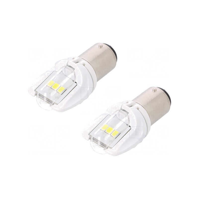 Becuri LED Auto BAY15D 12V 1W Alb 6000K VisionPro (Set 2)