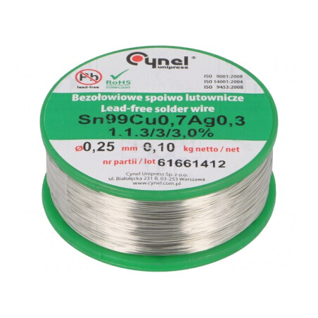 Sârmă de lipit fără plumb 0,25mm 100g | Electronic-mag.ro | Componente Electronice