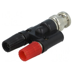 Adaptor Banană 4mm la BNC Soclu Negru 59mm | Electronic-mag.ro | Componente Electronice