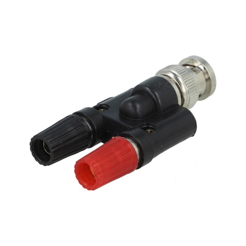 Adaptor Banană 4mm la BNC Soclu Negru 59mm | Electronic-mag.ro | Componente Electronice