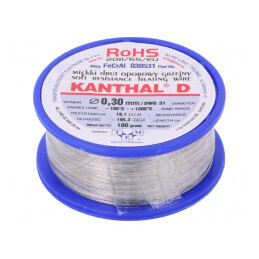 Fir de rezistență 0,3mm 19,1Ω/m 0,1kg | Electronic-mag.ro | Componente Electronice