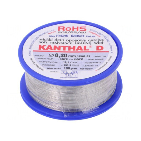 Fir de rezistență 0,3mm 19,1Ω/m 0,1kg | Electronic-mag.ro | Componente Electronice