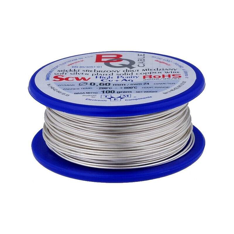 Sârmă de Cupru Argintată 0,6mm 100g | Electronic-mag.ro | Componente Electronice