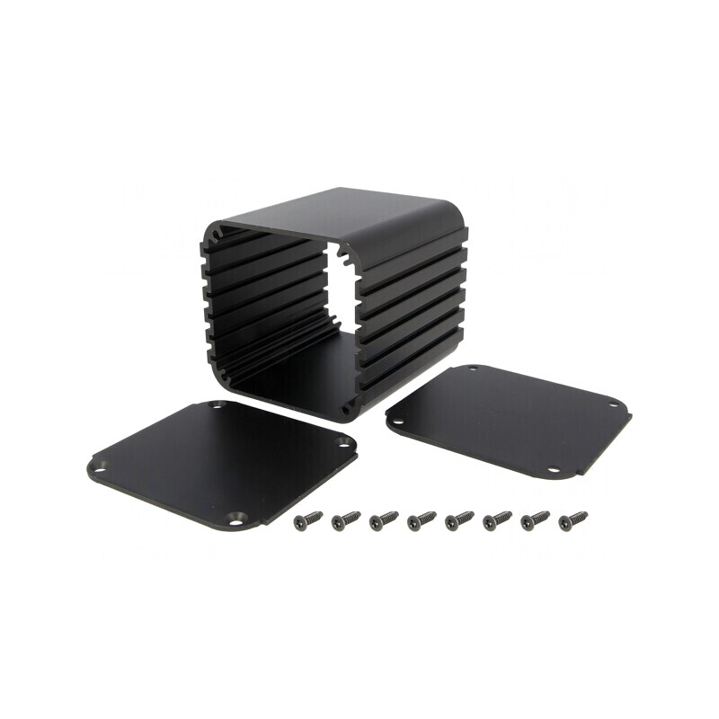 Carcasă aluminiu neagră UTG 71x75x66 mm | Electronic-mag.ro | Componente Electronice