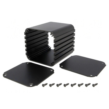Carcasă aluminiu neagră UTG 71x75x66 mm | Electronic-mag.ro | Componente Electronice