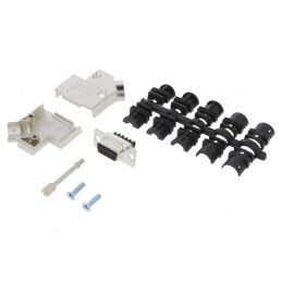 Conector D-Sub 9P Mamă 45° Terminal Șurub pe Cablu | Electronic-mag.ro | Componente Electronice
