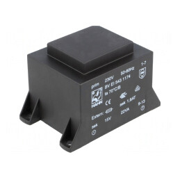Transformator încapsulat 22VA 230V 15V PCB | Electronic-mag.ro | Componente Electronice