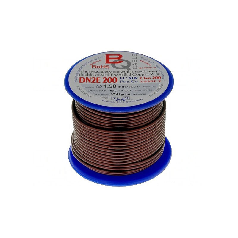 Sârmă bobină dublu emailată 1,5mm 0,25kg Copper | Electronic-mag.ro | Componente Electronice