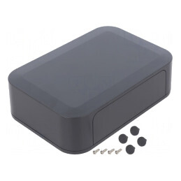 Carcasă ABS Gri Întunecat cu Panou PF 175mm x 120mm x 50mm | Electronic-mag.ro | Componente Electronice