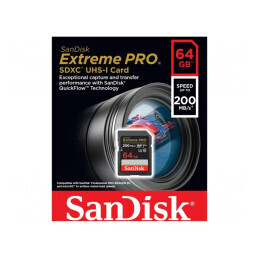 Card de memorie SanDisk Extreme Pro SDXC 64GB 200MB/s | Electronic-mag.ro | Componente Electronice