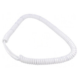 Cablu spiralat neecranat alb 0.8m-2.8m 3G1mm2 300V/500V