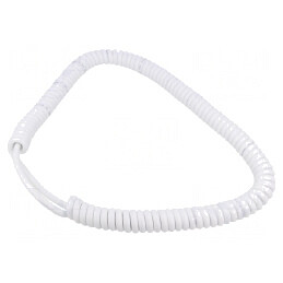 Cablu spiralat neecranat alb 0.8m-2.8m 3G1mm2 300V/500V | Electronic-mag.ro | Componente Electronice