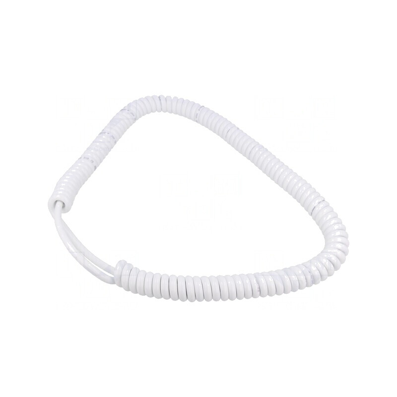 Cablu spiralat neecranat alb 0.8m-2.8m 3G1mm2 300V/500V | Electronic-mag.ro | Componente Electronice