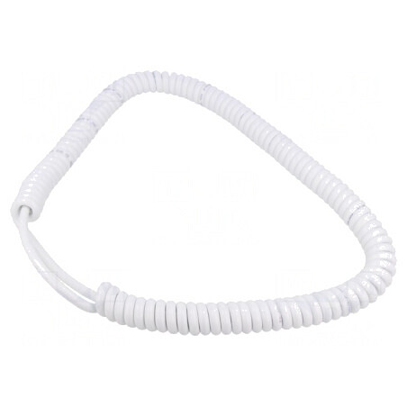 Cablu spiralat neecranat alb 0.8m-2.8m 3G1mm2 300V/500V | Electronic-mag.ro | Componente Electronice