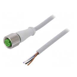 Cablu de conectare M12 4 pini 5m 250VAC | Electronic-mag.ro | Componente Electronice