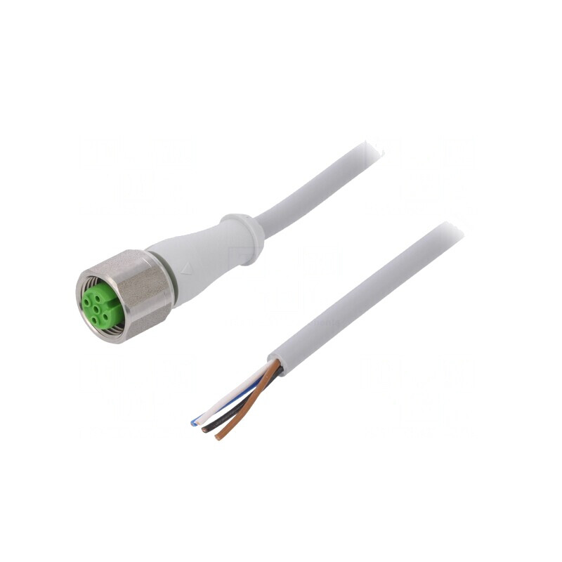 Cablu de conectare M12 4 pini 5m 250VAC | Electronic-mag.ro | Componente Electronice