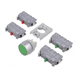 Comutator cu apăsare 22mm verde | Electronic-mag.ro | Componente Electronice