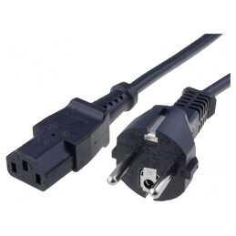Cablu | CEE 7/7 (E/F) mufă,IEC C13 mamă | PVC | 5m | negru | 3x1mm2 | 6052.0026