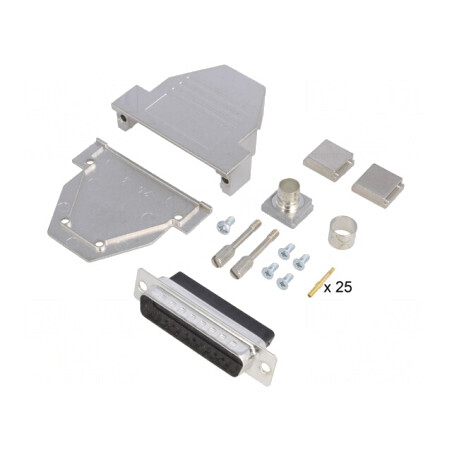 D-Sub 25-Pin Mufă Tată Crimpată pe Cablu Neagră | Electronic-mag.ro | Componente Electronice