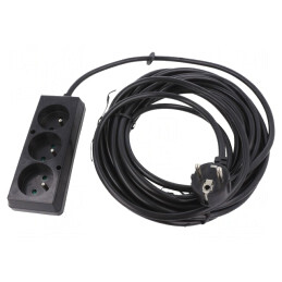 Prelungitor Alimentare 3 Prize Negru 10m 16A | Electronic-mag.ro | Componente Electronice