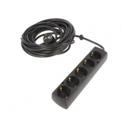 Prelungitor Schuko 5 Prize 10m Negru 16A | Electronic-mag.ro | Componente Electronice