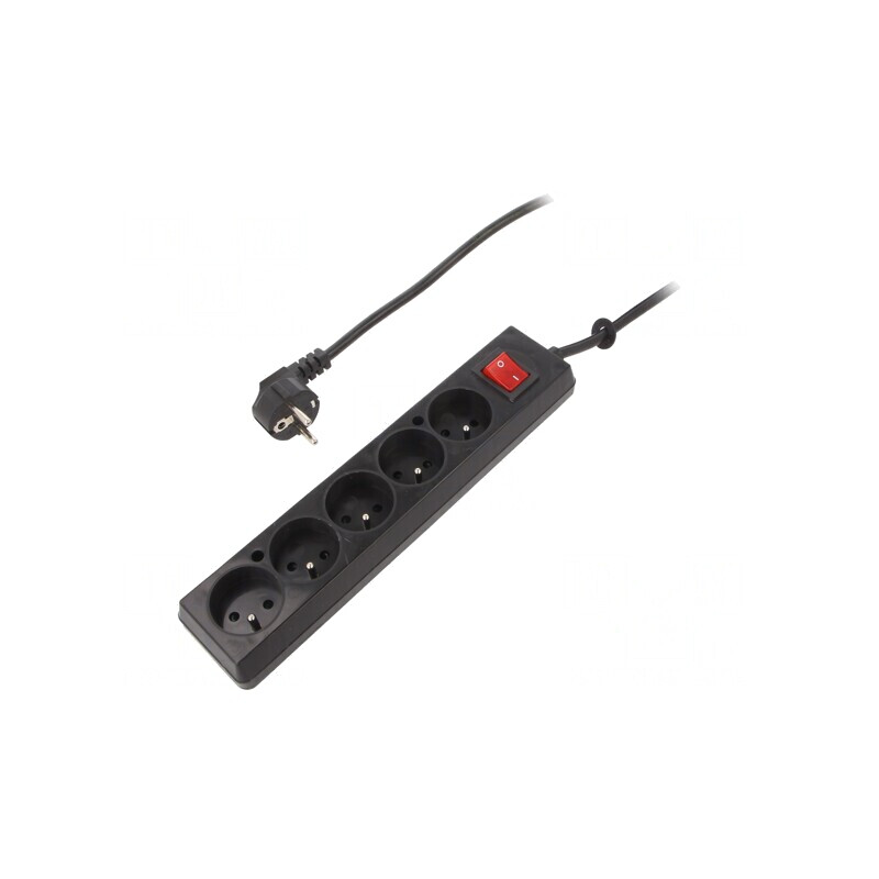 Prelungitor Alimentare 5 Prize Negru 10m 16A | Electronic-mag.ro | Componente Electronice