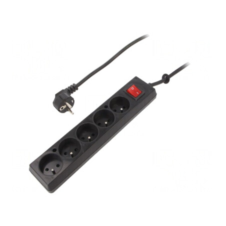 Prelungitor Alimentare 5 Prize Negru 10m 16A | Electronic-mag.ro | Componente Electronice