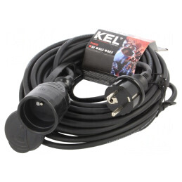Prelungitor electric 15m negru 10A | Electronic-mag.ro | Componente Electronice
