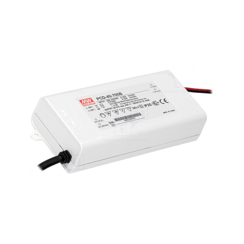 Alimentator LED 39,9W 34-57VDC 700mA PCD-40-700B | Electronic-mag.ro | Componente Electronice Alimentator LED 39,9W 34-57VDC 700mA PCD-40-700B | Electronic-mag.ro | Componente Electronice