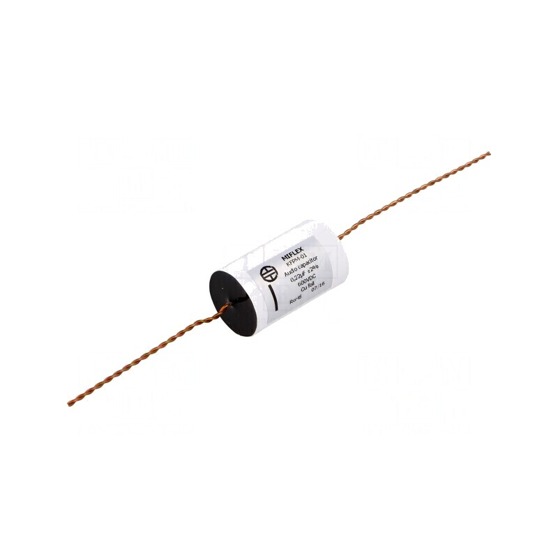 Condensator cupru-polipropilenă 0,22uF 600VDC ±2% 22,3x38mm