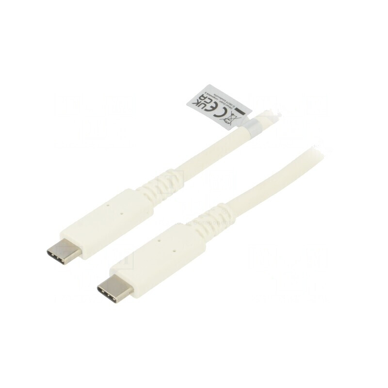 Cablu USB-C 4.0 Alb 0,8m 40Gbps | Electronic-mag.ro | Componente Electronice
