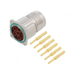 Conector M23 soclu PIN 6 tată crimpat drept 28A cu contacte