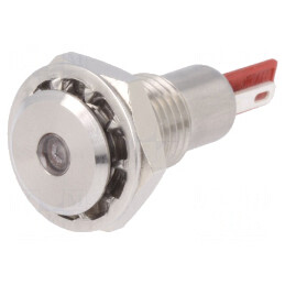 Lampă LED plată roșie 24VDC Ø12,1mm IP67 | Electronic-mag.ro | Componente Electronice