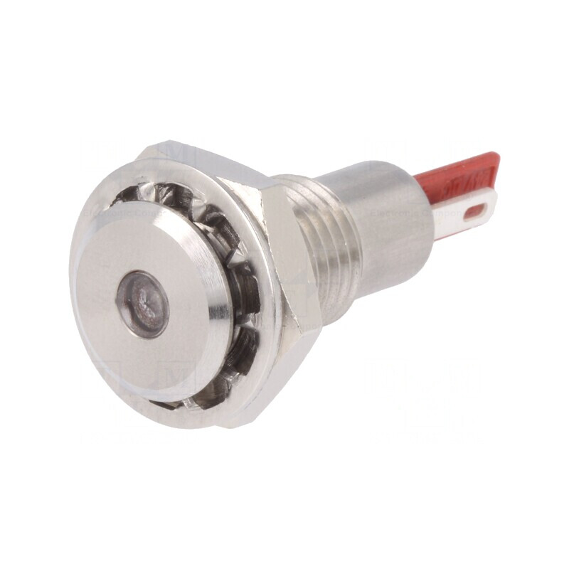 Lampă LED plată roșie 24VDC Ø12,1mm IP67 | Electronic-mag.ro | Componente Electronice Lampă LED plată roșie 24VDC Ø12,1mm IP67 | Electronic-mag.ro | Componente Electronice