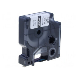 Bandă 6mm 5,5m Albă cu Caracter Negru | Electronic-mag.ro | Componente Electronice