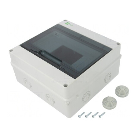 Carcasă pentru aparatură modulară IP55 gri deschis 9 module | Electronic-mag.ro | Componente Electronice