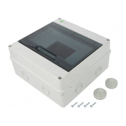 Carcasă pentru aparatură modulară IP55 gri deschis 9 module | Electronic-mag.ro | Componente Electronice