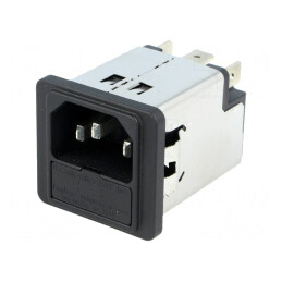 Conector de alimentare AC soclu tată 6A 250V IEC 60320 | Electronic-mag.ro | Componente Electronice
