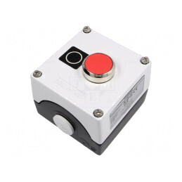 Casetă de comandă 1 buton IP67 metal NC | Electronic-mag.ro | Componente Electronice