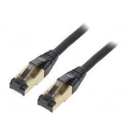 Patch cord S/FTP Cat 8 negru 15m LSZH 27AWG