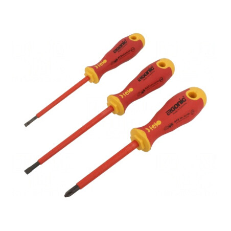 Set Șurubelnițe Izolate Phillips și Plate ERGONIC 3 Buc. | Electronic-mag.ro | Componente Electronice
