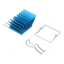 Radiator Extrudat cu Aripioare BGA Albastru 29x29mm | Electronic-mag.ro | Componente Electronice