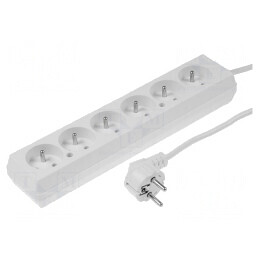 Prelungitor 6 Prize Alb 10m 16A | Electronic-mag.ro | Componente Electronice