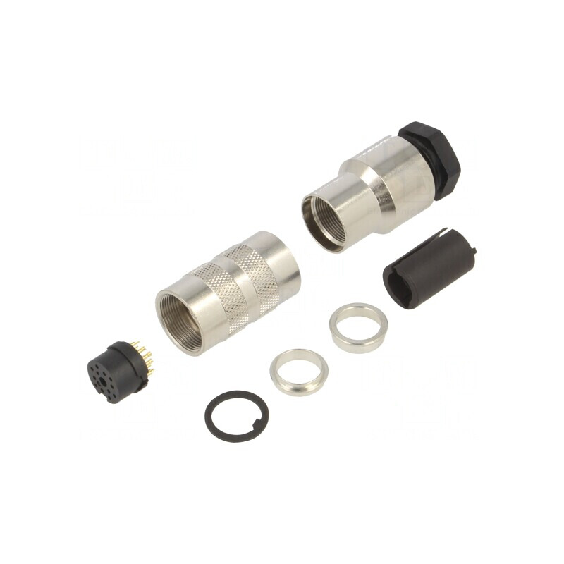 Conector M16 Mufă 12 PIN Filet Interior Aurit 3A | Electronic-mag.ro | Componente Electronice