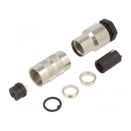 Conector M16 Mufă 12 PIN Filet Interior Aurit 3A | Electronic-mag.ro | Componente Electronice
