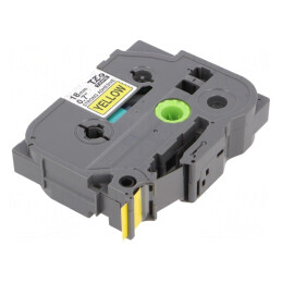 Bandă Galbenă 18mm x 8m cu Caracter Negru | Electronic-mag.ro | Componente Electronice