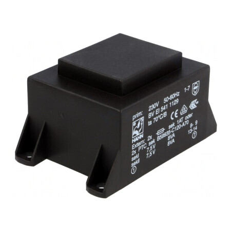 Transformator Încapsulat 16VA 230VAC 7,5V 1067mA | Electronic-mag.ro | Componente Electronice