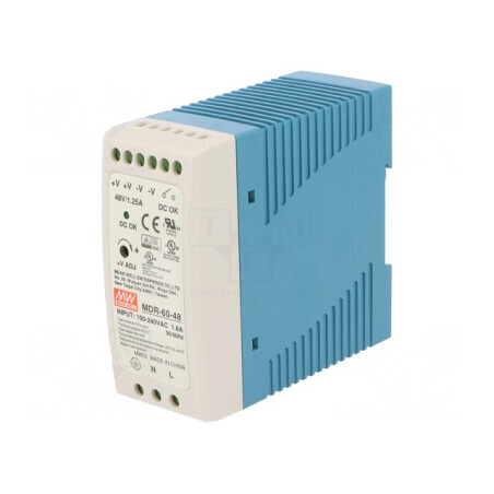 Alimentator pulsatoriu pentru șină DIN 60W 48V 1,25A | Electronic-mag.ro | Componente Electronice