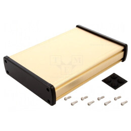 Carcasă universală aluminiu aurit 146,6mm x 209mm x 41,6mm | Electronic-mag.ro | Componente Electronice