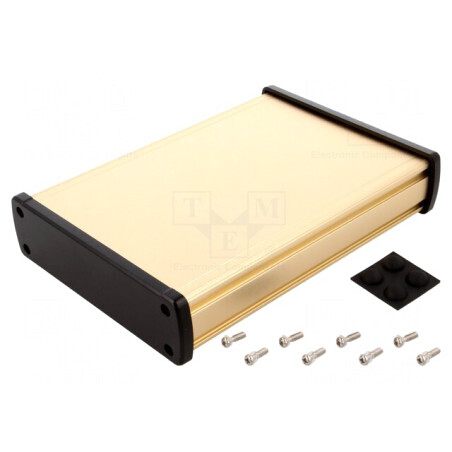 Carcasă universală aluminiu aurit 146,6mm x 209mm x 41,6mm | Electronic-mag.ro | Componente Electronice